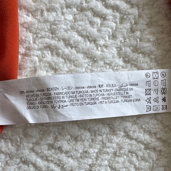 Zara Vibrant Orange Button-Down Shirt 100%Viscose Size S - Picture 9 of 9